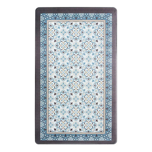 Thedecofactory AZULEJOS VINYLE - Tapis de cuisine carreaux de ciment bleu gris 45x75