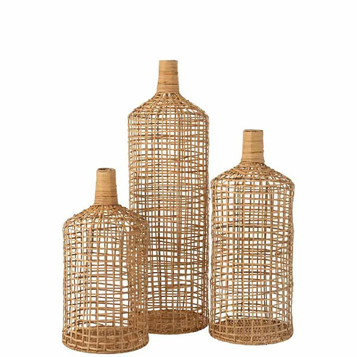 Paris Prix Lot de 3 Vases Déco Bambou 80cm Naturel