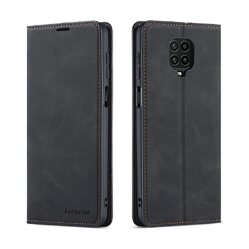 Etui en PU toucher soyeux noir pour votre Xiaomi Redmi Note 9 Pro/Note 9 Pro Max/Note 9S