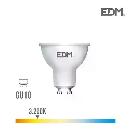 Edm Spot LED GU10 8W Dicroïque équivalent à 70W - Blanc Chaud 3200K