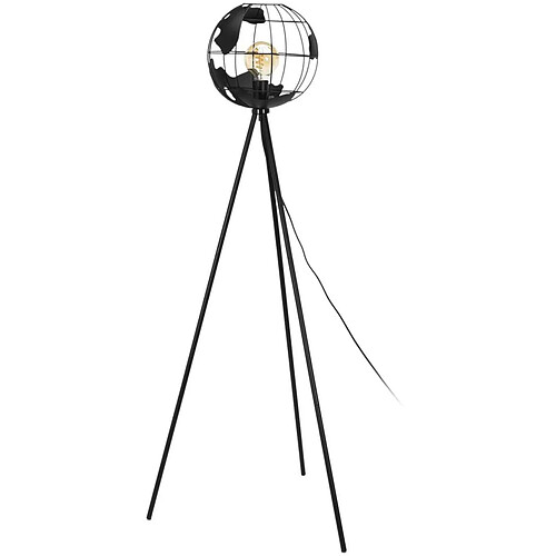 The Home Deco Factory Lampe en métal noir Globe Lampadaire.