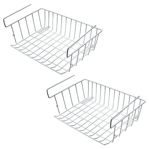 Universal 2 PC Panier de rangement sur l'étagère, armoire inférieure Panier de rangement sur fil Métier à tisser Convient pour la cuisine Compartiment de stockage Étagère C | Sacs Paniers