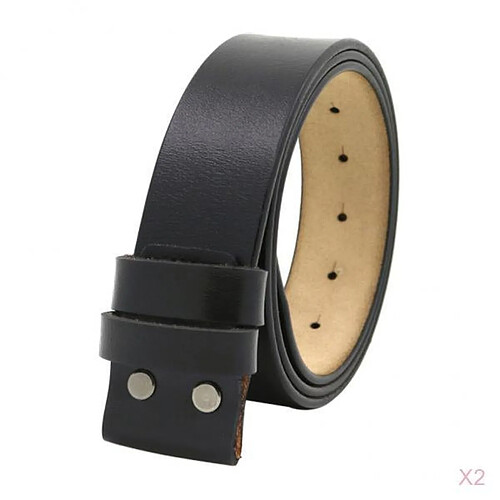 2 Pièces 38mm Sangle de Ceinture En Cuir pour Hommes Pantalon Réglable Jean Ceinture Décontractée Sans