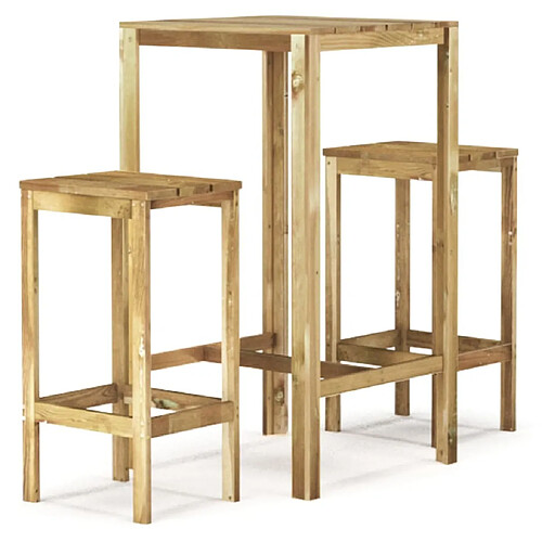 Maison Chic Meubles de bar de jardin 3 pcs,Mobilier d'extérieur Bois de pin imprégné -GKD434528