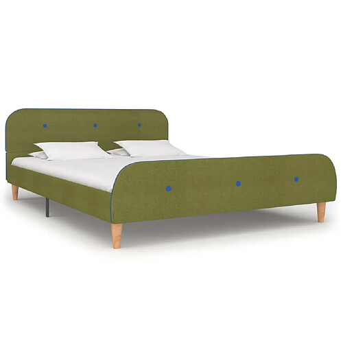 vidaXL Cadre de lit sans matelas vert tissu 140x200 cm