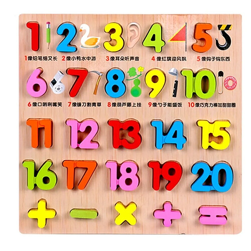 Wewoo Jeu d'éveil Bébé Enfants Puzzles En Bois Jouets Éducatifs Jigsaw Conseil Puzzle Cognitive Plaque