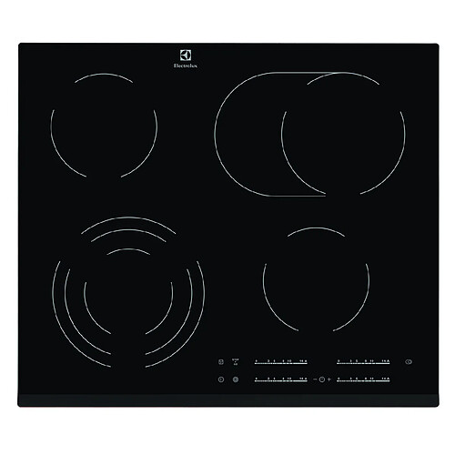 Table de cuisson vitrocéramique 60cm 4 feux 7100w noir - ehf6547fok-old - ELECTROLUX