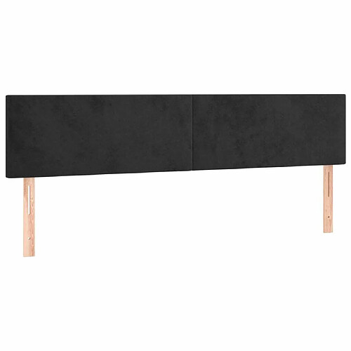 Maison Chic Lot de 2 Têtes de lit design pour chambre - Décoration de lit Noir 80x5x78/88 cm Velours -MN46555