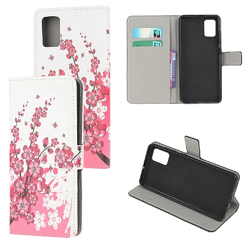 Etui en PU impression de motifs fleur rose pour votre Samsung Galaxy A41 (Global Version)