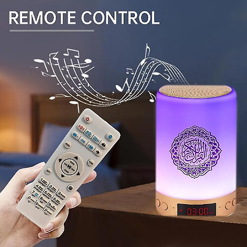 Universal Azan Islamic Coran Conférencier Night Light Light Mp3 App App Coran Player Coran Lampe avec carte mémoire 16G Veilleuse Coranique