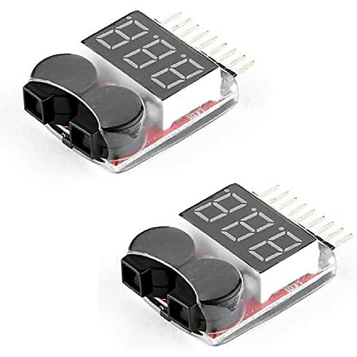 2pcs 1-8s Buzzer Indicateur D’alarme Basse Tension Lipo Batteries