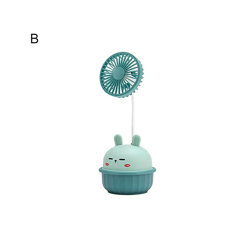 Ventilateur Portable Rechargeable USB à Faible Bruit PP Une Clé Ouverte Ventilateur de Refroidissement Réglable à 360 Degrés pour la Maison-Bleu