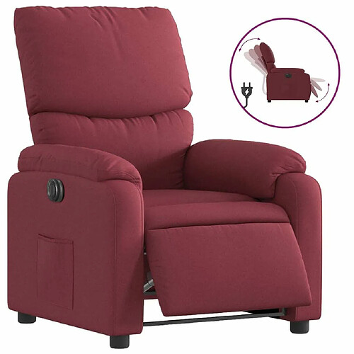 Maison Chic Fauteuil Relax pour salon, Fauteuil inclinable électrique Rouge bordeaux Tissu -GKD14874