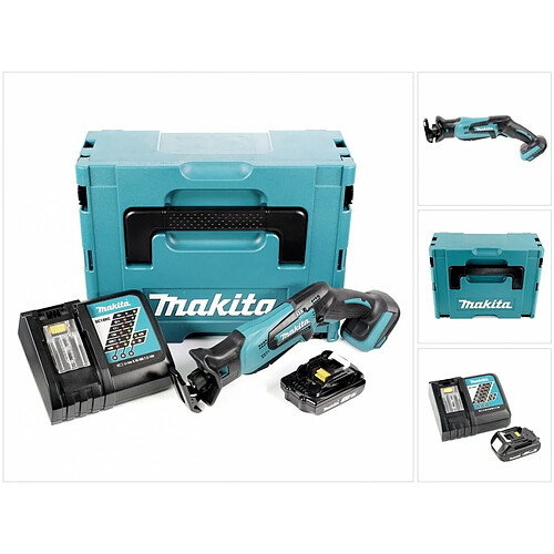 MAKITA DJR 183 RY1J Scie sabre sans fil 18V + 1x Batterie 1.5Ah + Chargeur + Coffret Makpac