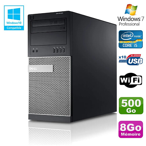 PC Tour Dell Optiplex 790 Intel Core I5 3.1Ghz 8Go Disque 500Go DVD WIFI Win 7 · Occasion