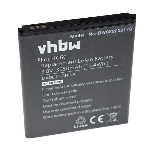 vhbw Li-Polymère batterie 3250mAh (3.8V) pour téléphone portable mobil smartphone comme Motorola HC60