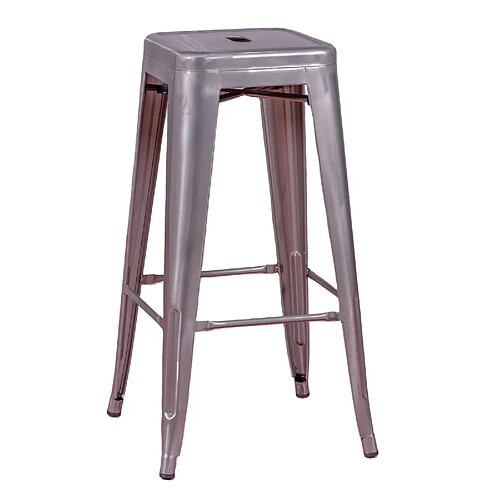 Nest Dream Tabouret industriel empilable en acier métallisé (76cm) - Bistro