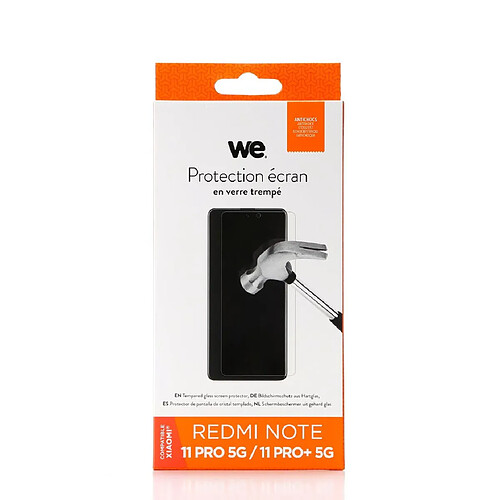 WE Verre trempé XIAOMI REDMI NOTE 11 PRO : Protection écran - anti-rayures - anti-bulles d'air - ultra-résistant - dureté 9H Glass