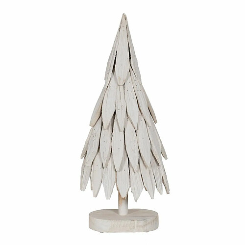 BigBuy Christmas Sapin de Noël Blanc Bois de paulownia 26 x 18 x 70 cm