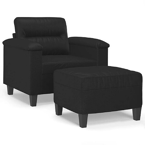 Maison Chic Fauteuil Relax pour salon | Fauteuil avec repose-pied Noir 60 cm Similicuir -GKD96065