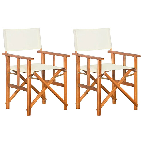 Maison Chic Lot de 2 Chaises de metteur en scène Bois massif d'acacia -GKD26712