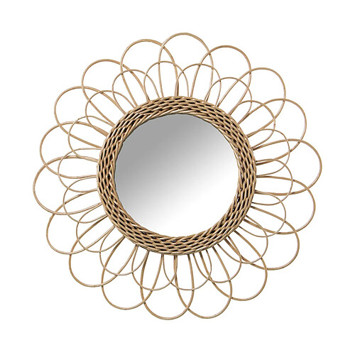 Miroir mural Alexandra House Living osier Fibre naturelle 2 x 45 x 45 cm Rond