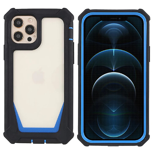 Coque en TPU + acrylique détachable 2-en-1 noir/bleu pour votre iPhone 12/12 Pro 6.1 pouces