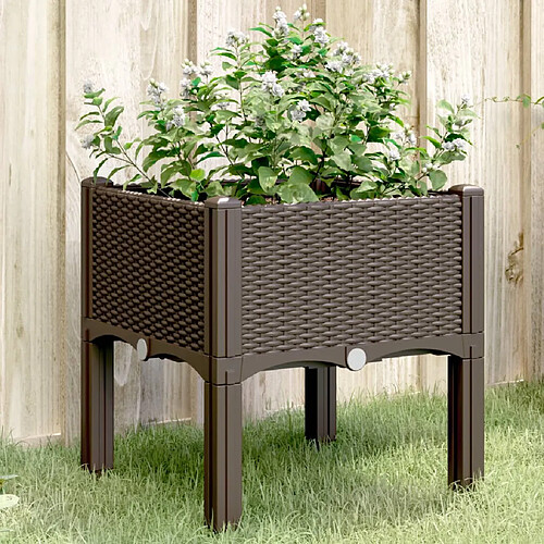 vidaXL Jardinière avec pieds marron 40x40x42 cm PP