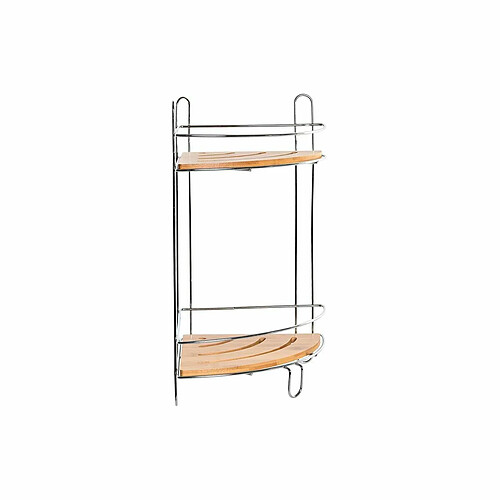 Étagère d'Angle DKD Home Decor Naturel Bambou Chrome métallique inoxydable 2 Etagères 19,5 x 19,5 x 36,5 cm