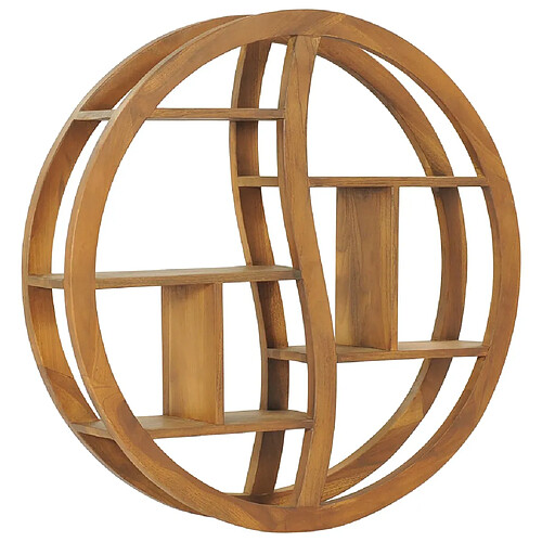 vidaXL Étagère murale Yin Yang 80x17,5x80 cm Bois de teck massif