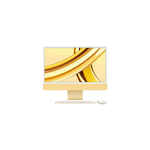 Apple iMac 24" 512 Go SSD 8 Go RAM Puce M3 CPU 8 cœurs GPU 10 cœurs Jaune Nouveau