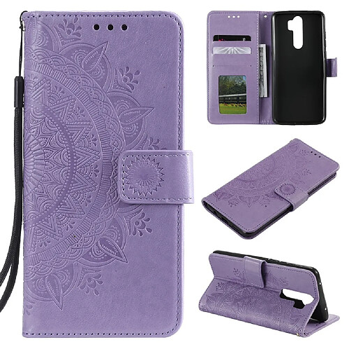 Etui en PU fleur violet pour votre OnePlus 8 Pro