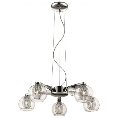 Luminaire Center Suspension Chrome LIVERPOOL 5 Lumières