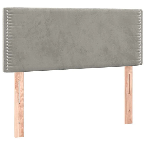 Maison Chic Tête de lit moderne pour chambre - Décoration de lit Gris clair 80x5x78/88 cm Velours -MN22397