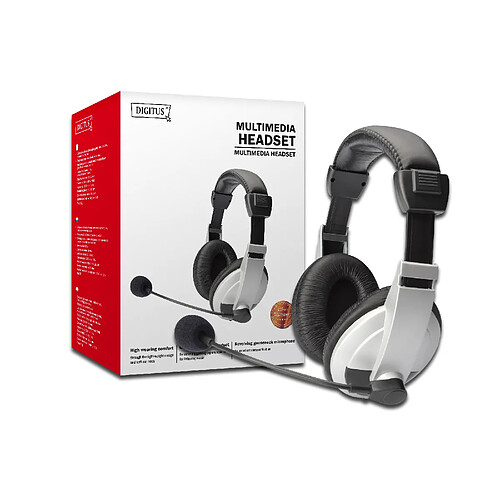 Digitus DA-12201 Casque audio Binaural Bandeau Noir, Blanc