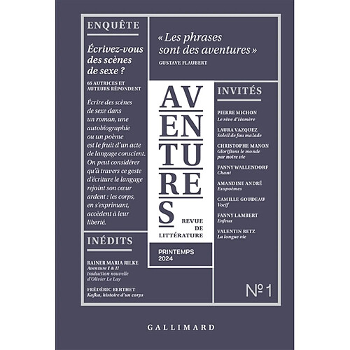 Aventures, n° 1. Ecrivez-vous des scènes de sexe ? : 65 autrices et auteurs répondent · Occasion