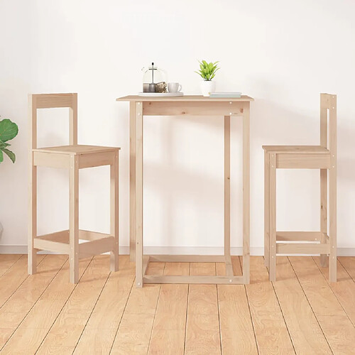 vidaXL Chaises de bar lot de 2 40x41,5x112 cm bois de pin solide