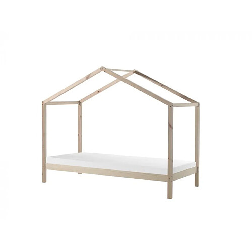 Mes Lit cabane 90x200 cm avec matelas en pin naturel - NINOU