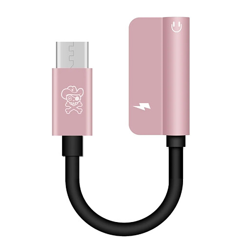 Wewoo Câble d'adaptateur audio Hat-Ptince Type-C à Type-C et Jack Jack 3,5 mm, pour Galaxy, Google, LG, Sony, Huawei, Xiaomi, Lenovo et autres téléphones Android (Rose Gold)