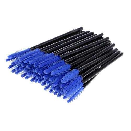 50pcs silicone extension cils brosses mascara baguettes applicateurs de maquillage jaune