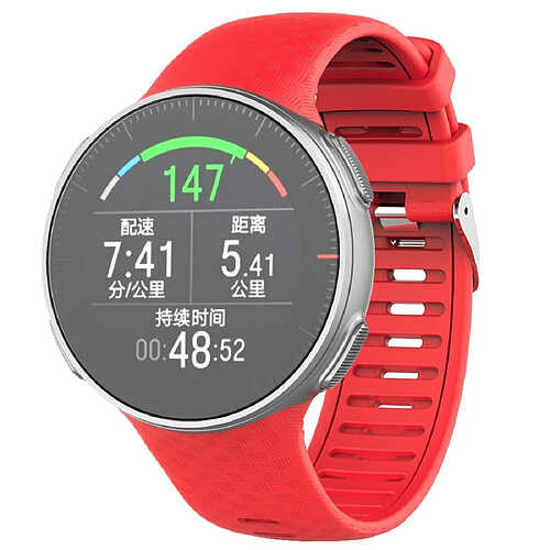 Wewoo Bracelet pour montre connectée Polar Vantage V Silicone Smart Watch de remplacement Rouge