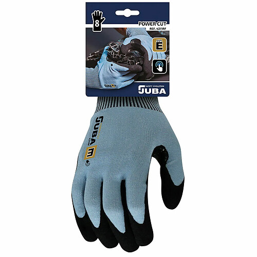 Gants de travail JUBA K-Rock Noir Bleu Tactile Fibre Nitrile - 8