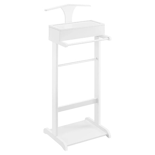 Helloshop26 Valet de chambre avec boîte ouvrable avec 4 poches 110 cm MDF blanc 03_0004519