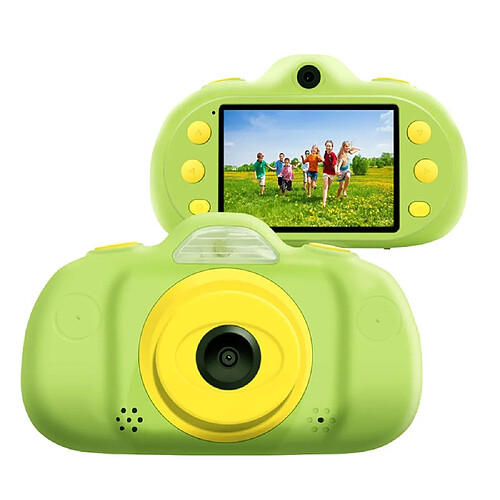 Wewoo Caméra Enfant P8 Appareil photo pour enfants à double objectif de 2,4 mégapixels de 2,4 poucesprise en charge de la carte Micro SD 32 Go vert