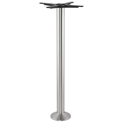 Alterego Pied de table 'PIKET' 110 cm en métal brossé à base ronde