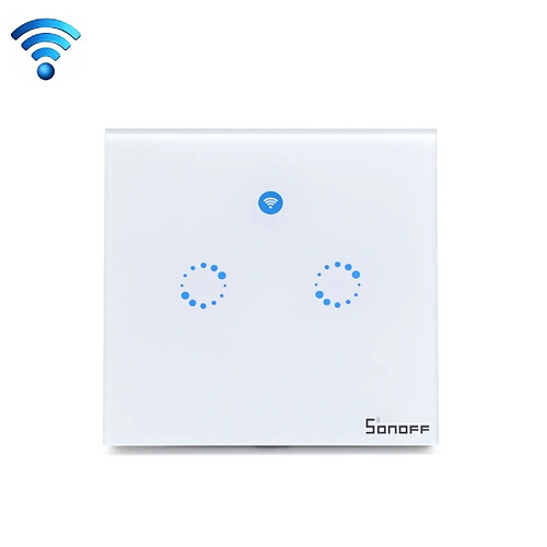 Wewoo Interrupteur connecté sans fil Touch mural en verre trempé, 1 voie, 120 mm, 1 panneau, tactile Smart Home, compatible avec Alexa et Google CA 90V-250V 2A, prise anglaise