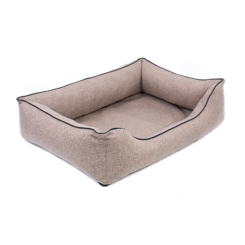 Panier pour chien, Mestizo, lit orthopédique, 100x75cm, beige, bordure noire, Mallorca SMO-BEI-B-3