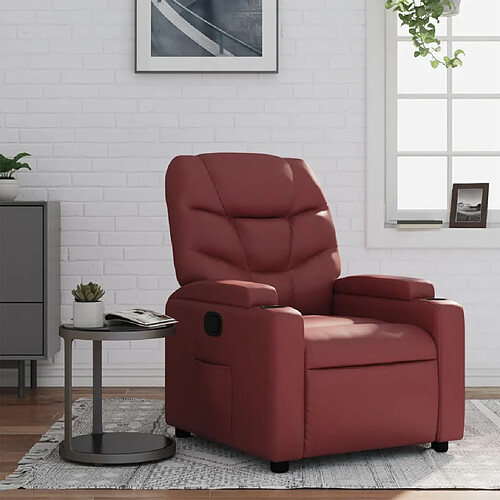 vidaXL Fauteuil inclinable Rouge bordeaux Similicuir