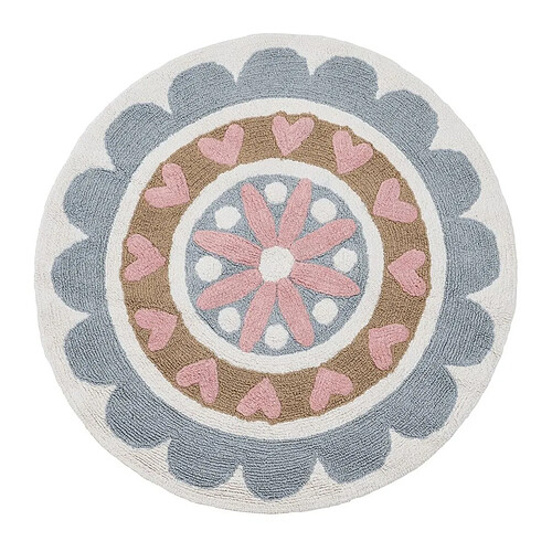 BigBuy Home Tapis pour enfant Fleur Coton 100 cm