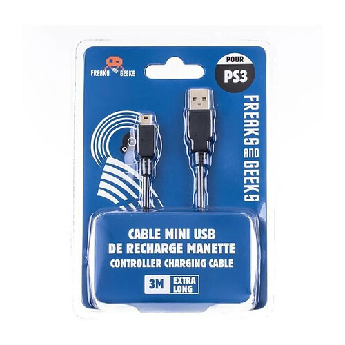 Cable USB recharge Manette FREAKS AND GEEKS 3m pour PS3 PSP